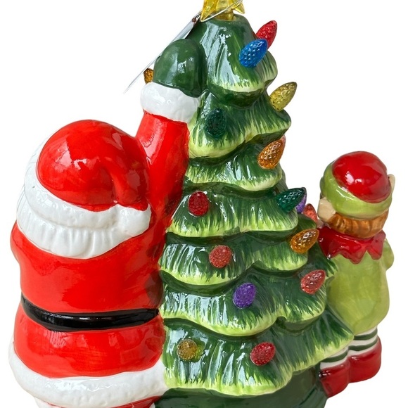 Mr. Christmas 10” Santa & elf Nostalgic Ceramic led lighted Tree NWT - Picture 9 of 14